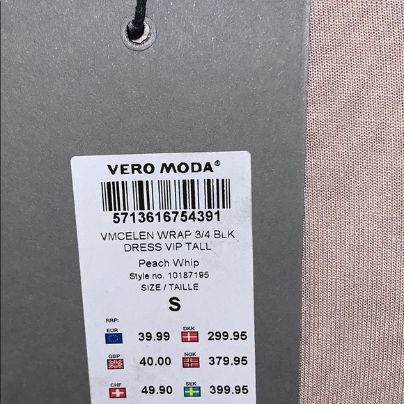 ASOS Vero Moda Peach Whip Wrap Tulle Dress Size S - Picture 6 of 6